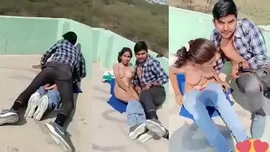 Outdoor Fucking Sexy Indian Couple Mms - Indian XXX lovers caught fucking in the outdoor MMS video ...