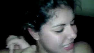 Boyfriend fucks Arab girl with big natural melons on camera in car