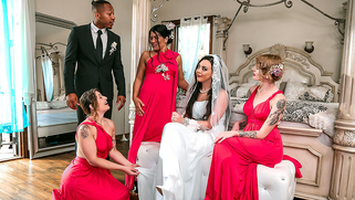 Angelic daughter Whitney Wright gags on black XXX cock before ceremony