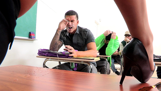 Classroom video of the stud licking teacher's XXX hole after she squirts