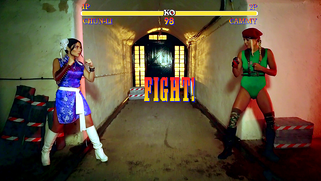 Fight between blonde and Asian girl ends with lesbian XXX lovemaking