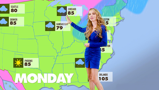 Cameraman seduced by blonde weather girl with perfect XXX breasts