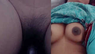 Winsome Paki girl with nose piercing enjoys chudai lying on a bed