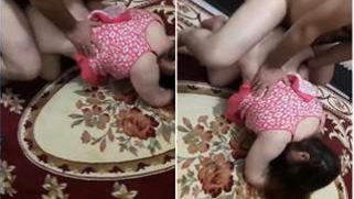 XXX guy fucks Paki girlfriend in doggystyle sex position on floor