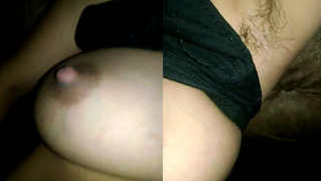 Mysterious Desi girl shows on camera XXX boobs and unshaved armpit