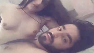 Beautiful Desi girl with perky XXX tits makes out with bearded BF