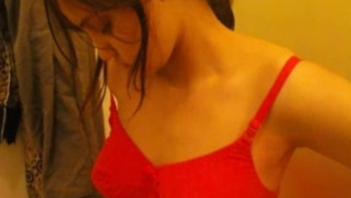 Innocent Paki girl takes off bra and demonstrates perky XXX boobs