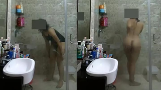 Appetizing busty indian wife taking a shower hidden cam XXX sex video