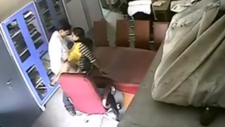 Teacher and Desi colleague have sex forgetting about security camera