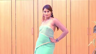 Indian actress Swathi Naidu looks very sexy wearing a turquoise dress
