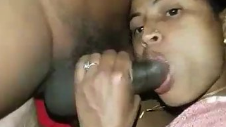 Erect XXX cock nicely slides into warm mouth of pretty Desi chick