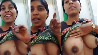 Joyful Indian cutie talks about sex while flashing XXX boobs on cam