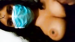 Desi XXX girl in blue surgical mask teases boys flashing tits | XXX Video on AllSex.XXX