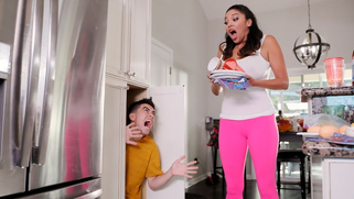 Step son hiding throughout the house, peeping on mom! Hide And Peep - HD Lil Humper