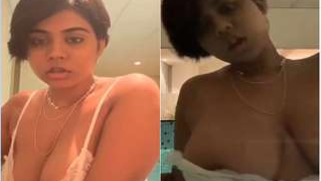 Indian female exposes XXX jugs barely hidden under her white nightgown