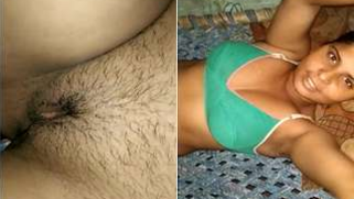 Desi female got rid of panties and denuded XXX natural boobs in bed