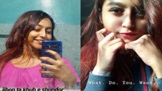 Indian girl listens to the music and exposes XXX tits on camera