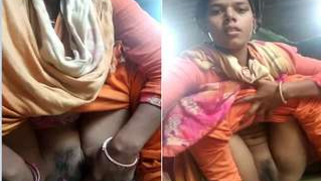 XXX Indian girl squats to expose trimmed pussy in front of the camera