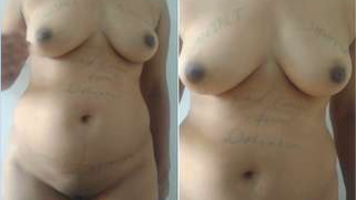 Teen Indian stands naked in front of camera explains text on XXX body