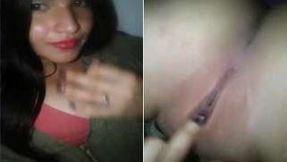 Desi teen flashes shaved XXX twat putting hand down there for rubbing