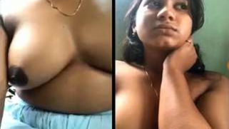 Desi babe exposes XXX boobs on phone camera for a rich online friend