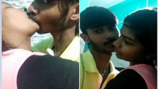 Young Desi woman makes shy man kiss her and film XXX making out