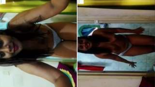 Indian girl takes clothes off revealing XXX boobs on Christmas