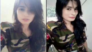 Boy compliments super-hot Desi sweetie with small XXX tits via video call