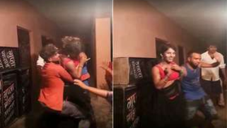 Indian girl dances but men try to feel her XXX charms up all together