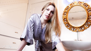 Lady Xev Bellringer sneaks in bathroom to give nude nephew handjob | XXX Video on AllSex.XXX