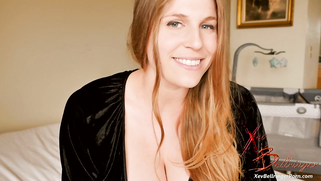 Natural mom Xev Bellringer with nude tummy talks to her obedient hubby