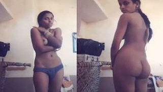 Young man set a camera to film his loved Desi woman with naked XXX tits