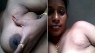 Girl brazenly exposes her soft hooters and hairy muff in a XXX Desi show