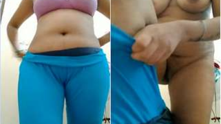 Indian housewife takes clothes off item by item showing off her XXX body