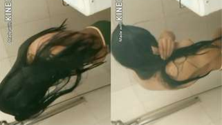 Pornographic Desi girl washes her XXX boobies without knowing about cam