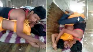 Female is too weak to resist man from India kissing her XXX lips