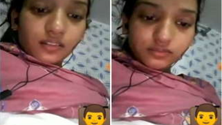 Indian girl with tattooed fingers exposes XXX boobies and masturbates