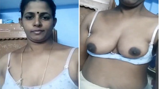 Desi diva with XXX tits exposed films special selfie video for her man