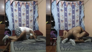 Horny spouse fucks Indian wife in missionary position on the bed