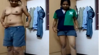 Female soccer player from India flashes tits and ass in locker room