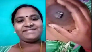 Married MILF from India has a pierced nipple and it looks very sexy