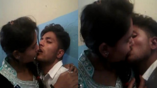 Lovely Indian student kisses her sex partner who touches her XXX parts