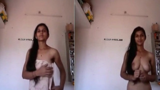 Whore exposes her XXX titties and hairy pussy in amateur sex video