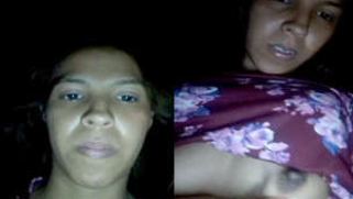 Indian wife hides in the dark performing her sex show with XXX boobs