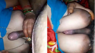 Hot Desi XXX amateur model takes sex instrument between her boobs
