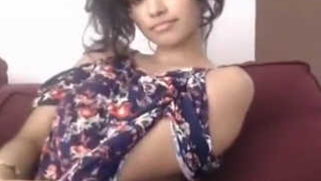 Desi XXX wife in pantyhose exposes her sex appealing body on webcam