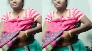 Indian woman's XXX movie about herself changing and flashing sex parts