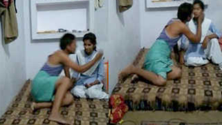 Guy kisses and touches lovely Indian's XXX twat in a sex video