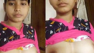 Indian colleen instantly bares XXX boobs and hairy sex pussy in close-up