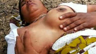 Housewife gives XXX breasts and sex hole to a stranger for touching